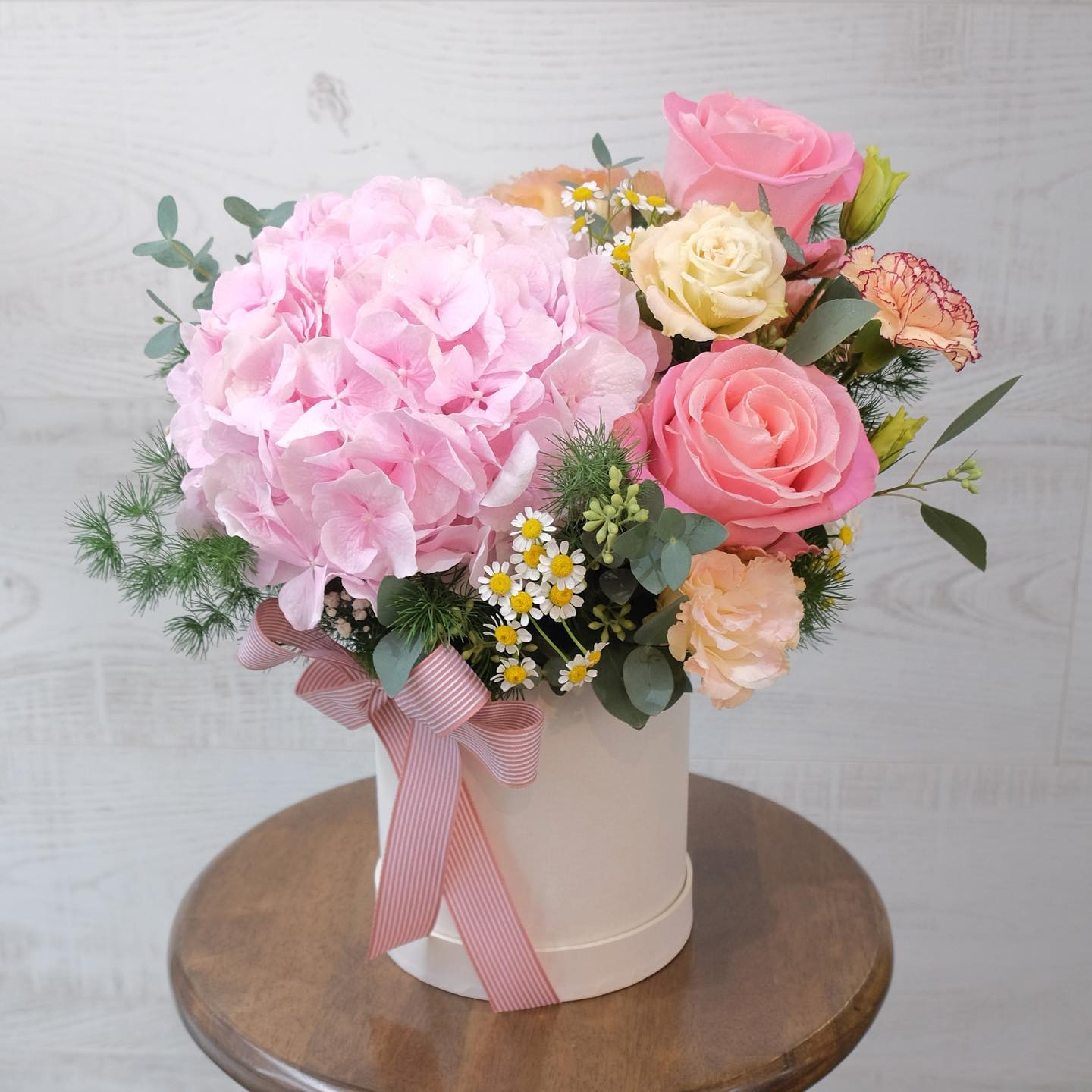 แจกัน พาสเทล หวาน ดอกไม้หลัก ไฮเดรนเยีย กุหลาบ คาร์เนชั่น — ผลงานร้านดอกไม้ Sweetflower by Issaree — ภาพที่ 1 จาก 2