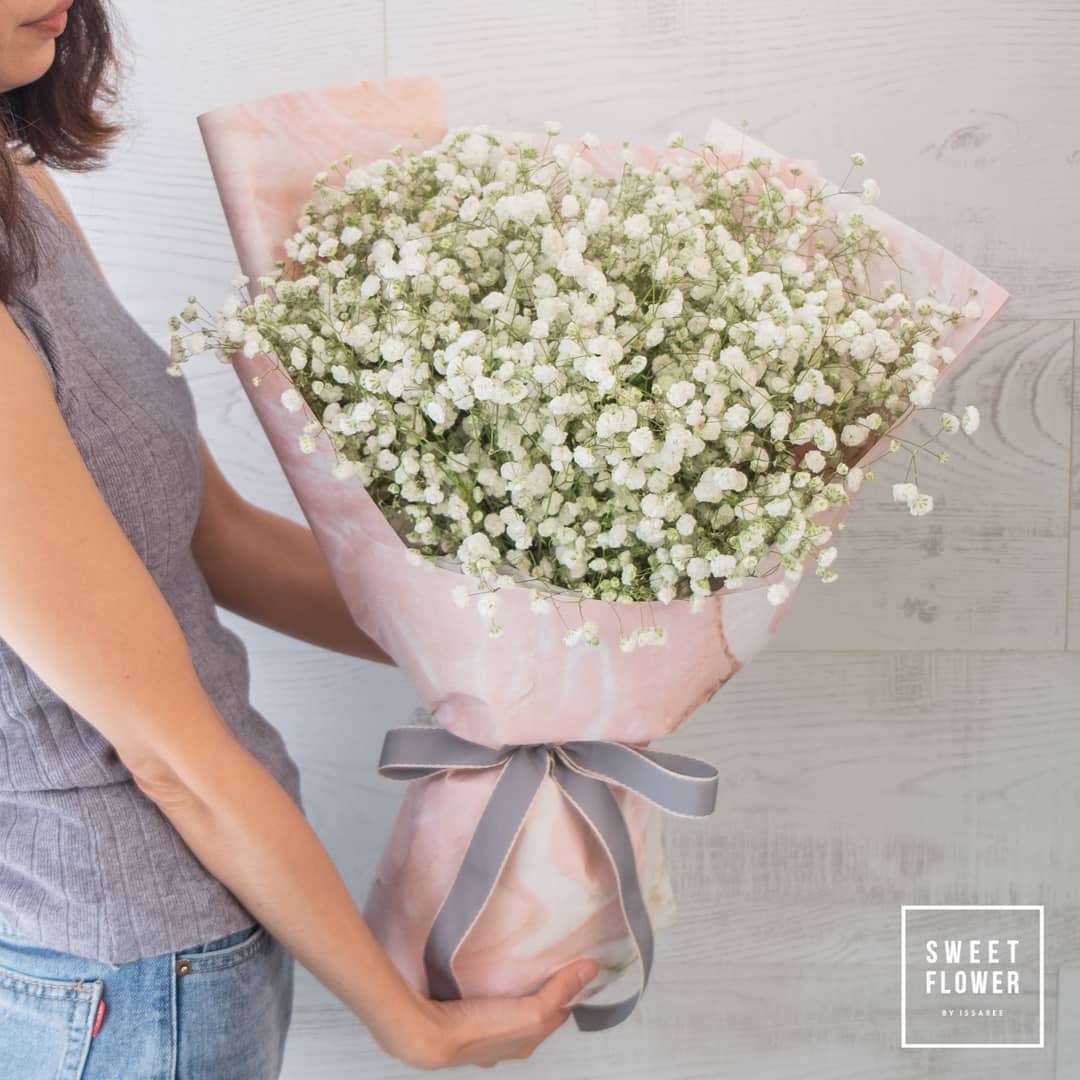 ช่อ พาสเทล หวาน ดอกไม้หลัก เบบี้บรีธ/ยิปโซ — ผลงานร้านดอกไม้ Sweetflower by Issaree — ภาพที่ 2 จาก 2
