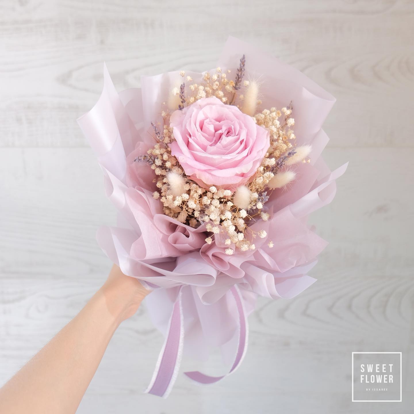 ช่อ พาสเทล หวาน ดอกไม้หลัก กุหลาบ เบบี้บรีธ/ยิปโซ — ผลงานร้านดอกไม้ Sweetflower by Issaree
