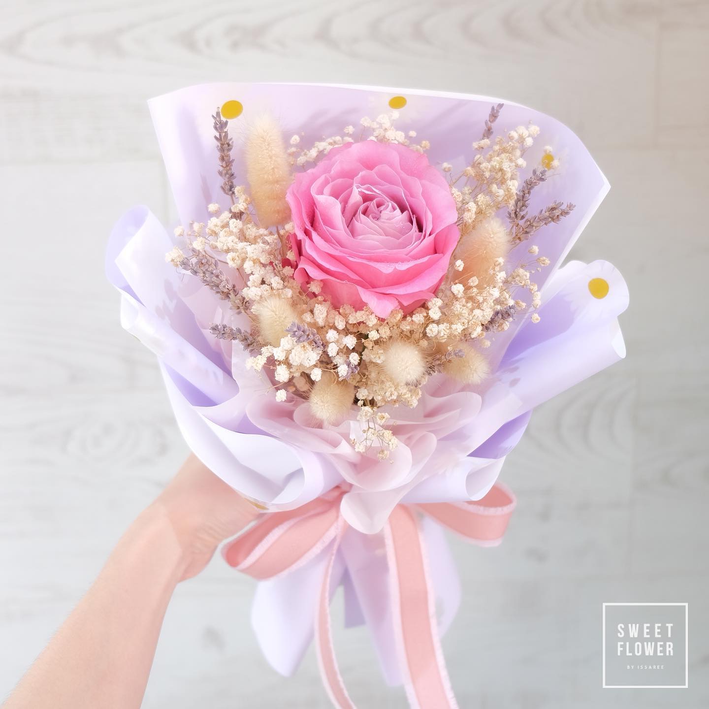 ช่อ พาสเทล หวาน ดอกไม้หลัก กุหลาบ เบบี้บรีธ/ยิปโซ — ผลงานร้านดอกไม้ Sweetflower by Issaree