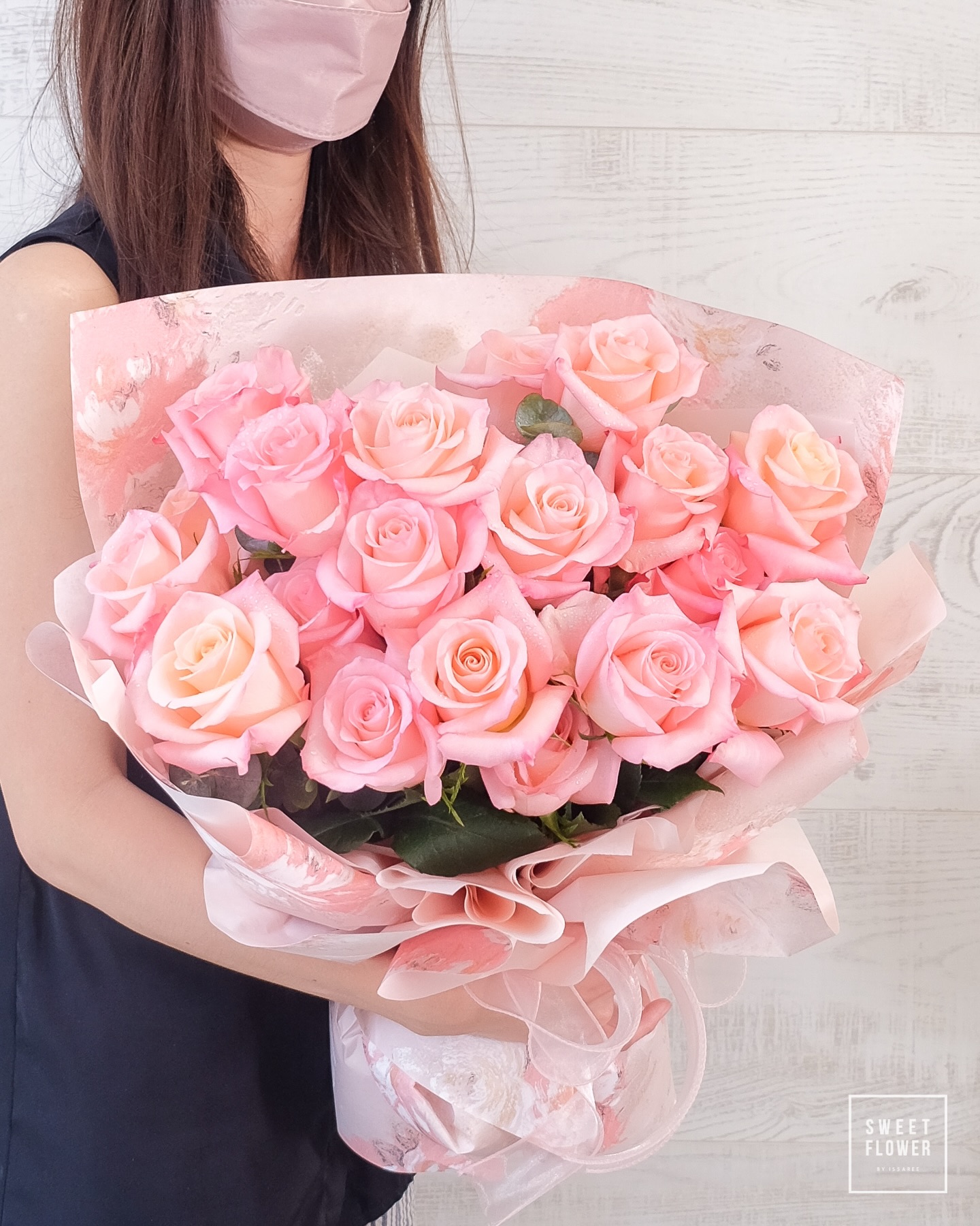 ช่อ ชมพู หวาน ดอกไม้หลัก กุหลาบ — ผลงานร้านดอกไม้ Sweetflower by Issaree