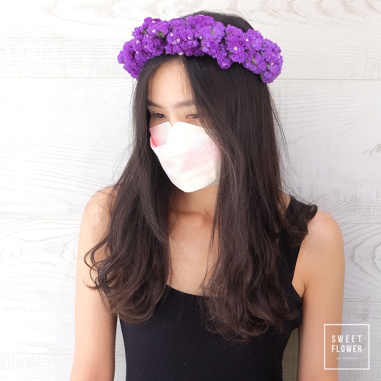 ช่อ ม่วง-ฟ้า สดใส ดอกไม้หลัก เบญจมาศ/มัม — ผลงานร้านดอกไม้ Sweetflower by Issaree