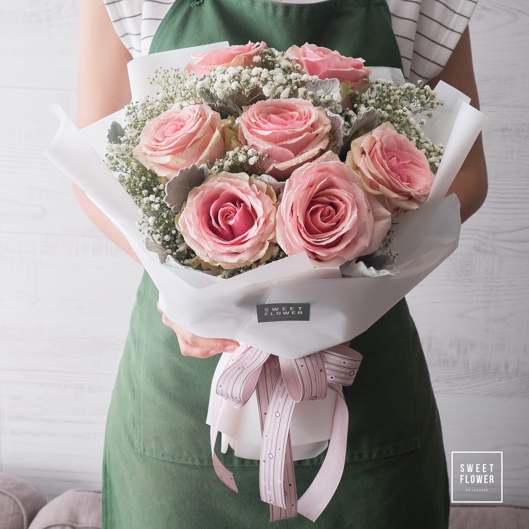 ช่อ พาสเทล หวาน ดอกไม้หลัก กุหลาบ เบบี้บรีธ/ยิปโซ — ผลงานร้านดอกไม้ Sweetflower by Issaree — ภาพที่ 3 จาก 3